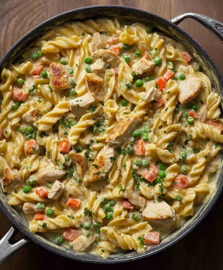Quick Chicken Pot Pie Pasta- Easy Weeknight Meal
