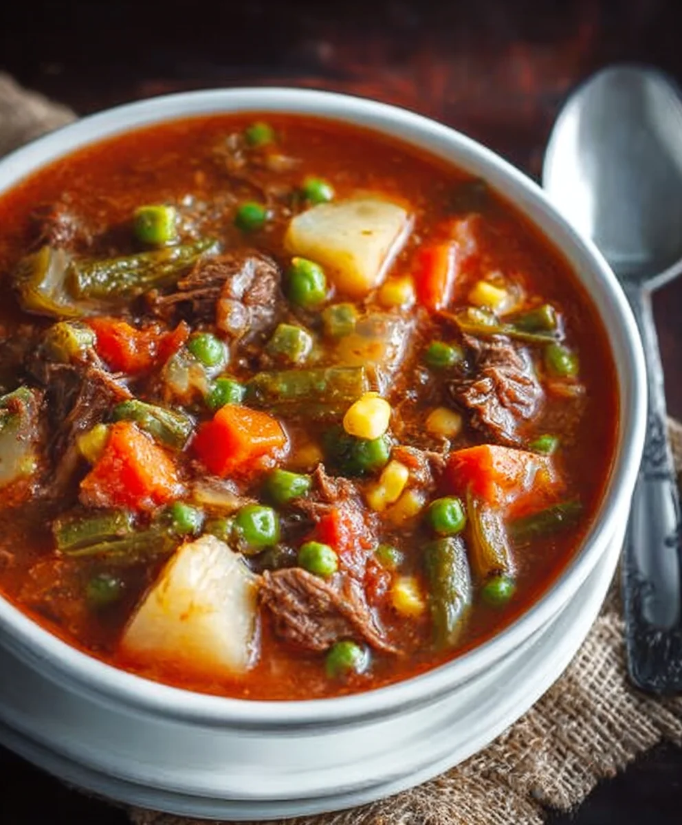 Mom's Old-Fashioned Vegetable Beef Soup Recipe