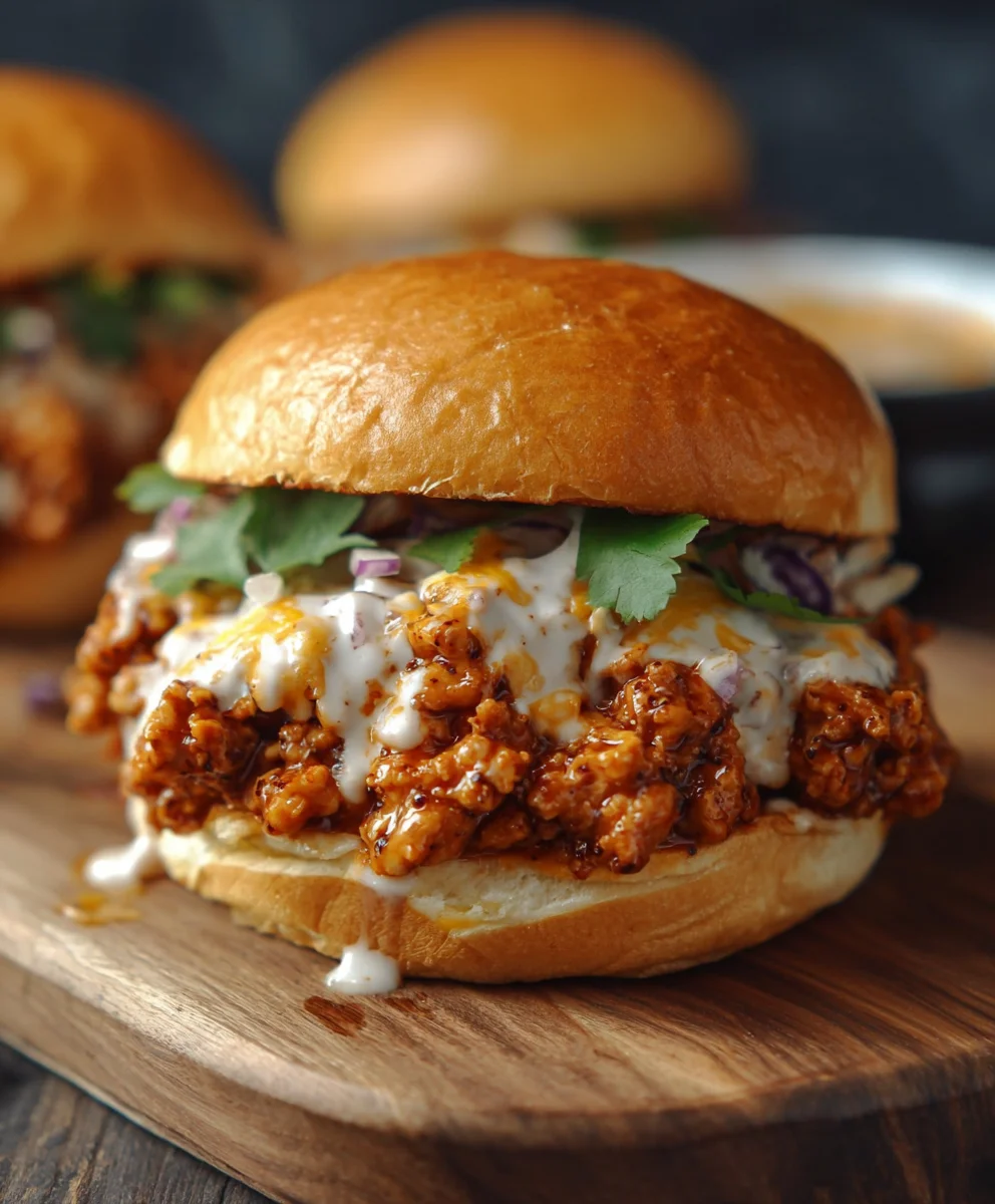 Cajun Chicken Sloppy Joes Creamy Cheese Sauce