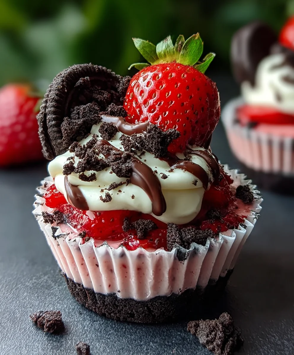 Strawberry Oreo Cups- Easy No Bake Dessert