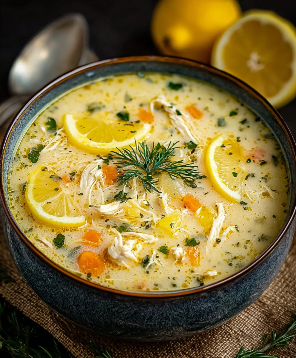 Greek Lemon Chicken Soup Avgolemono - Easy Recipe