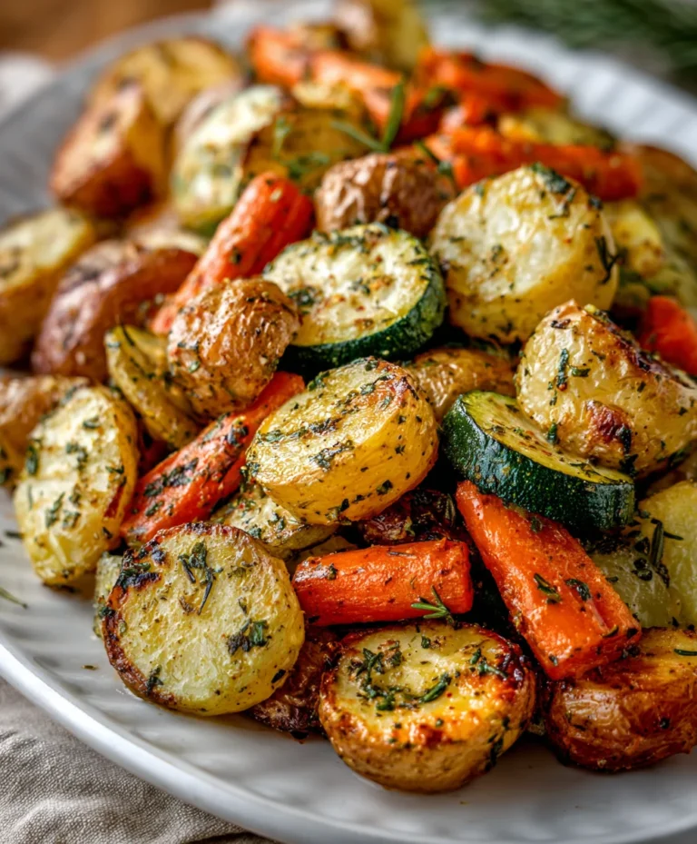 Garlic Herb Roasted Potatoes Carrots Zucchini