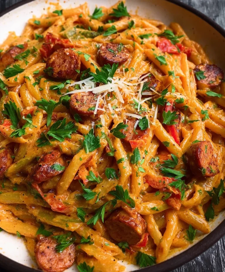 Minute Creamy Cajun Beef Sausage Pasta Easy Recipe