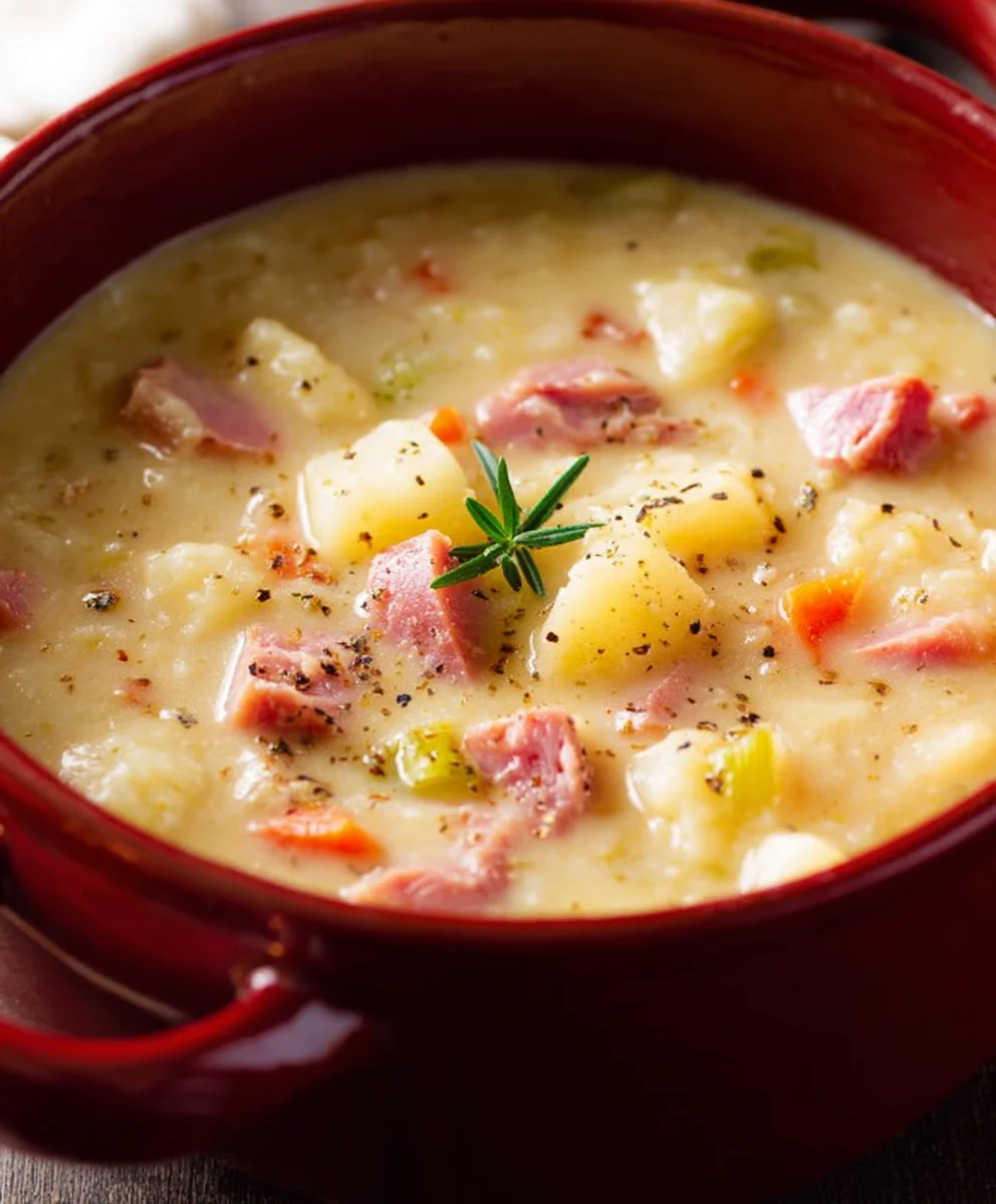 Easy Beef Beef Ham Potato Soup-Comfort in a Bowl