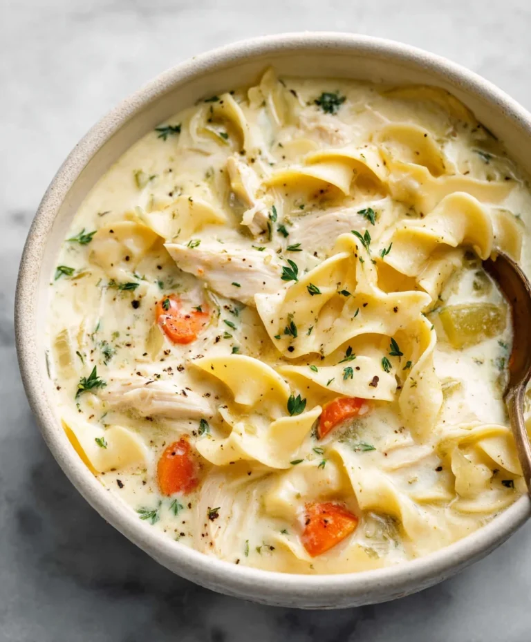 Creamy Chicken Noodle Soup – Comforting & Easy Recipe