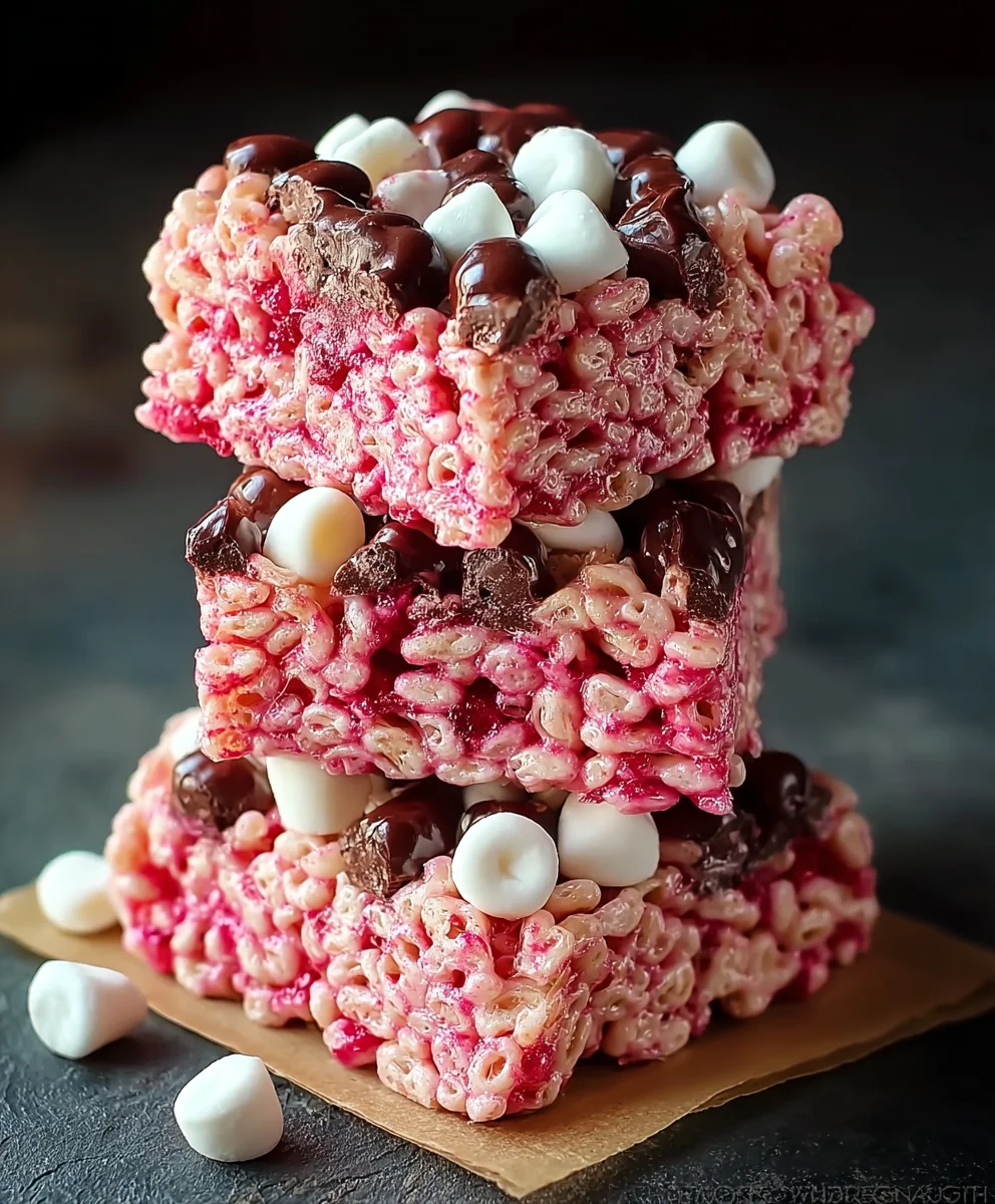 Cherry Rice Krispie Treats-Easy No-Bake Snack