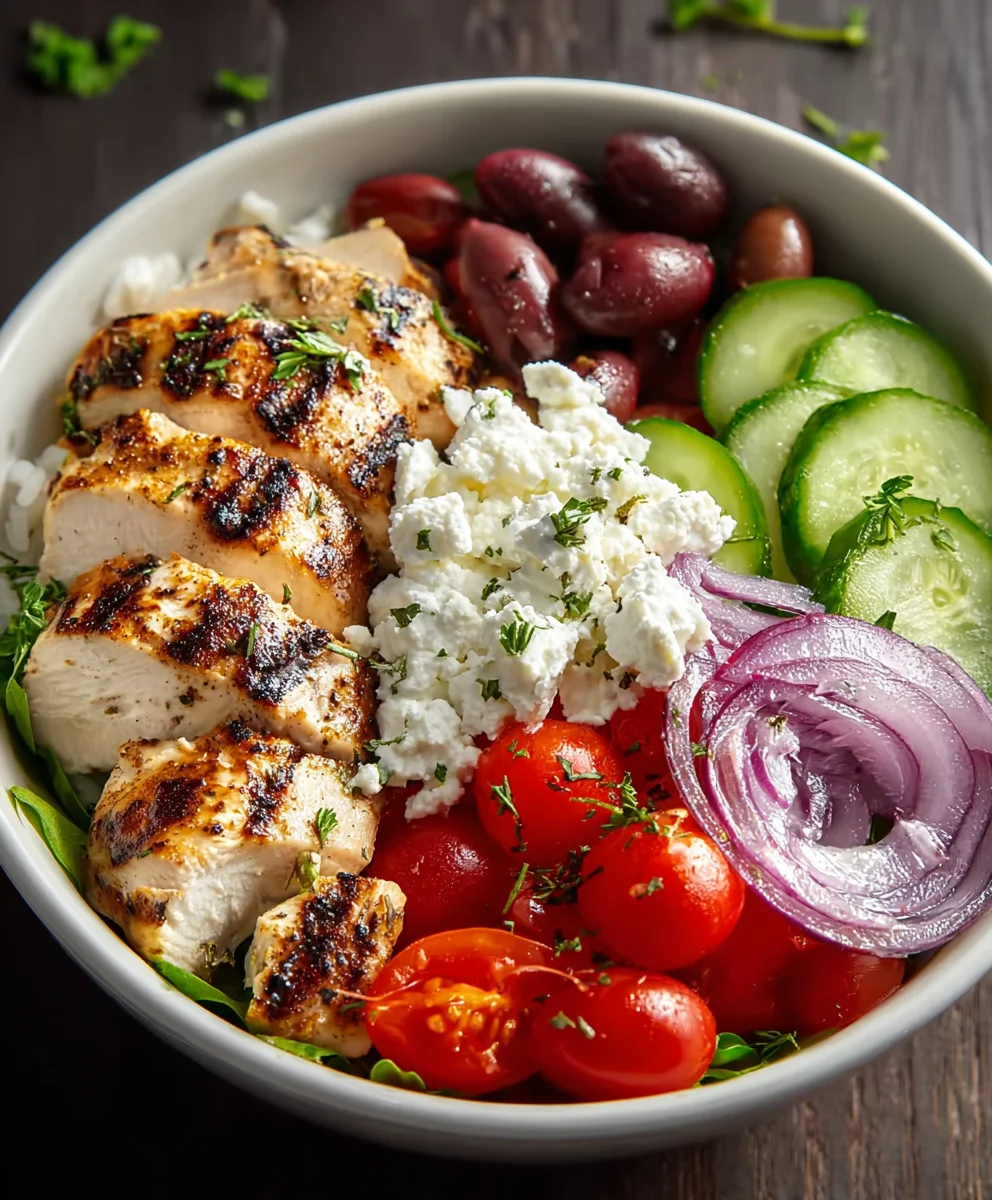 Greek Chicken Cottage Cheese Bowl-Easy Healthy Recipe
