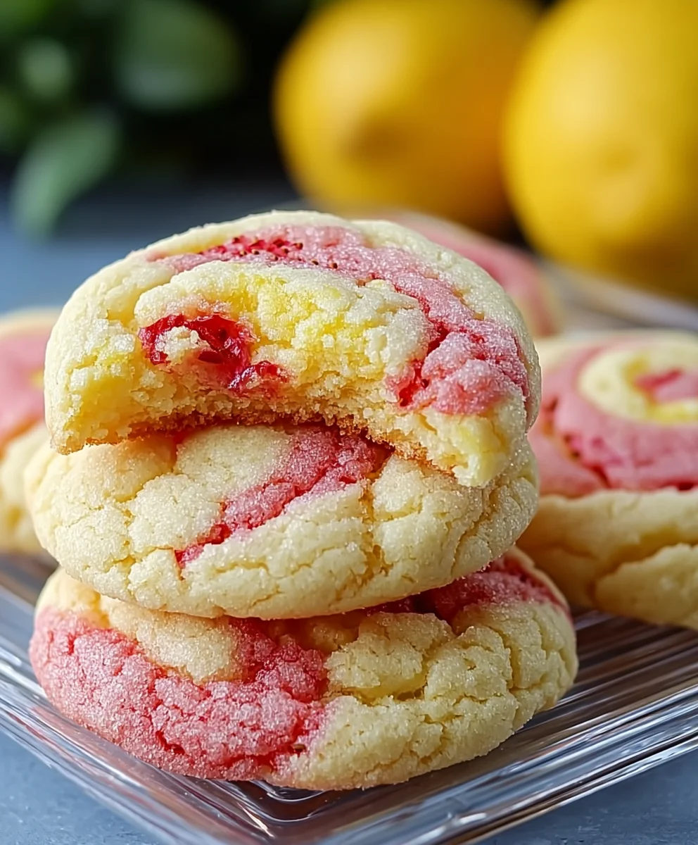 Strawberry Lemon Poundcake Cookies-Easy Recipe