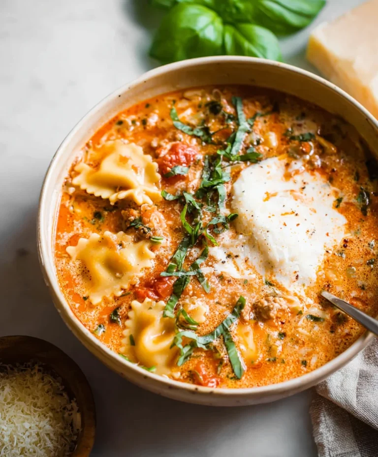 Easy Creamy Beef Lasagna Soup – Quick Comfort Food