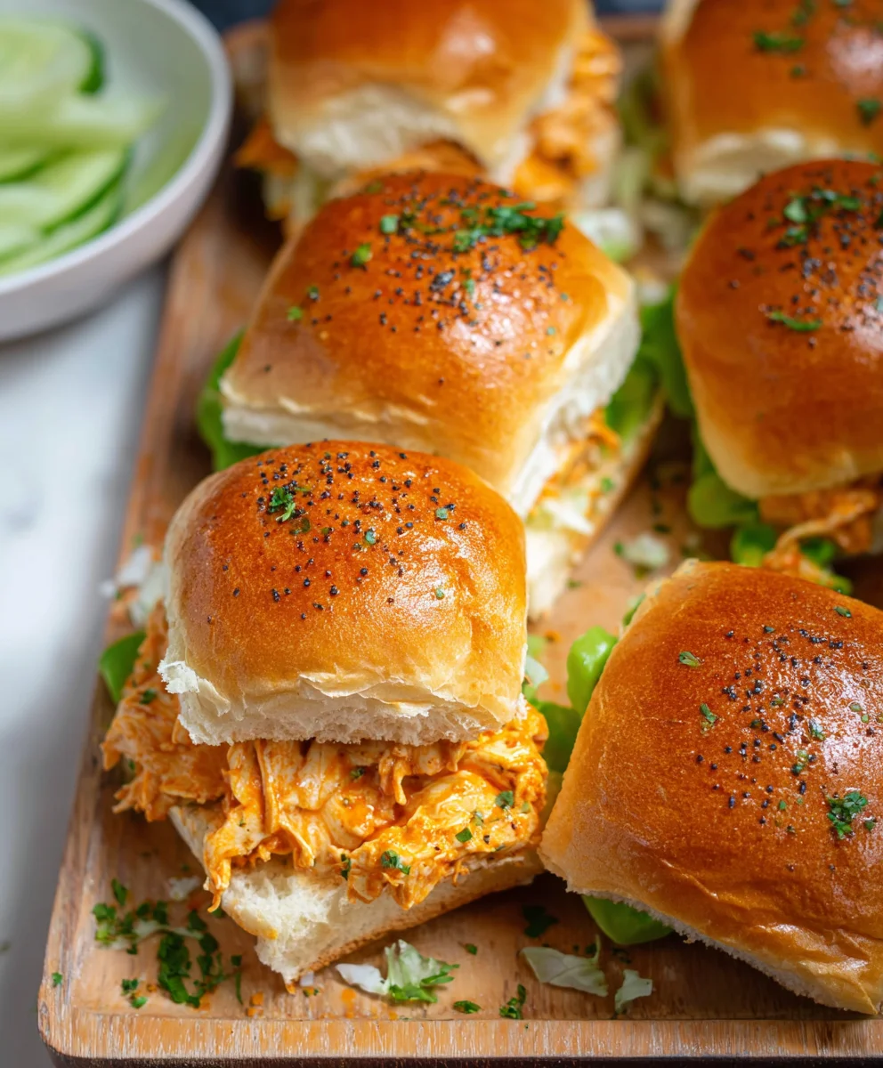 Spicy Buffalo Chicken Sliders-Quick & Easy Recipe