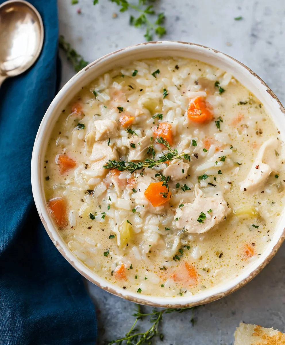 Creamy Chicken and Rice Soup - Easy Comfort Food