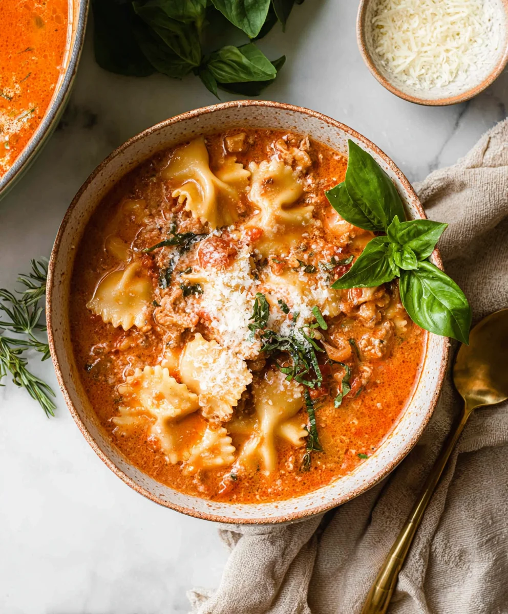 Easy Creamy Beef Lasagna Soup - Quick Comfort Food