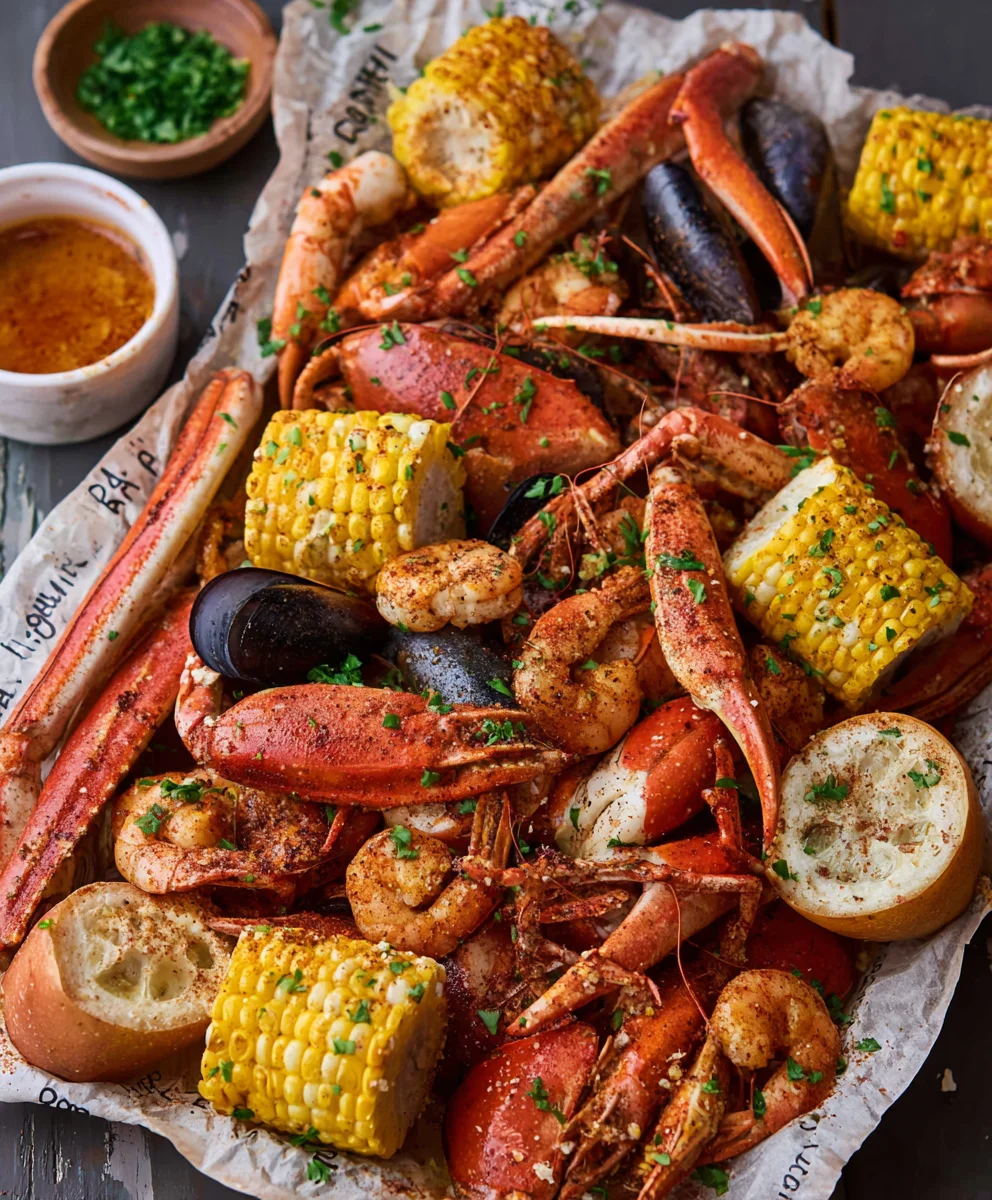Spicy Cajun Seafood Boil- Homemade Garlic Butter Recipe