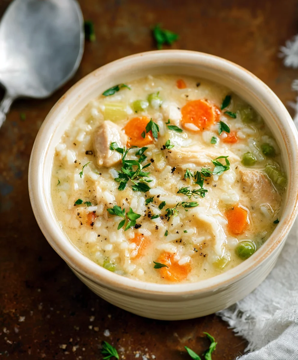 Creamy Chicken and Rice Soup - Easy Comfort Food
