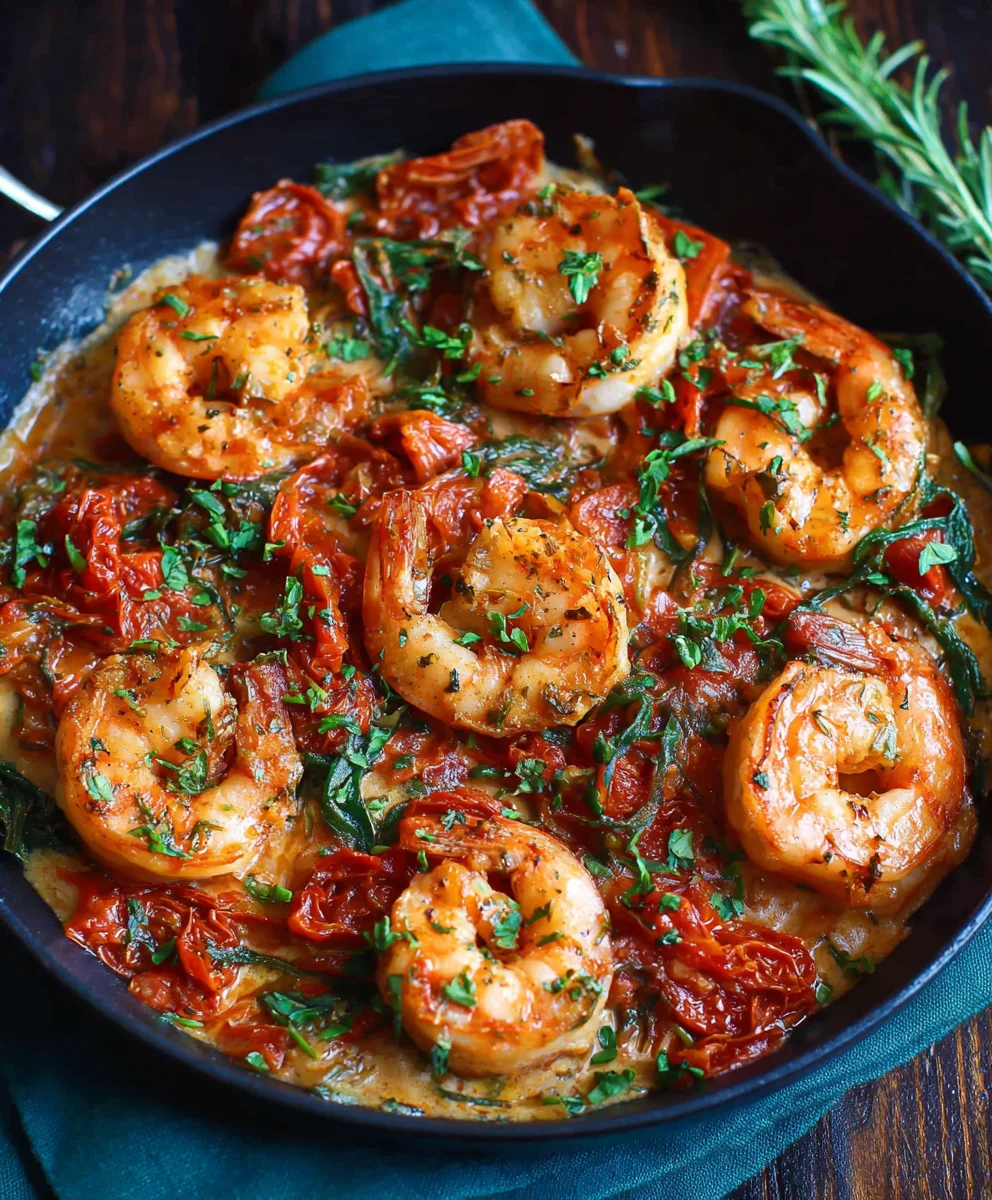 Easy Tuscan Shrimp One-Pan Dinner