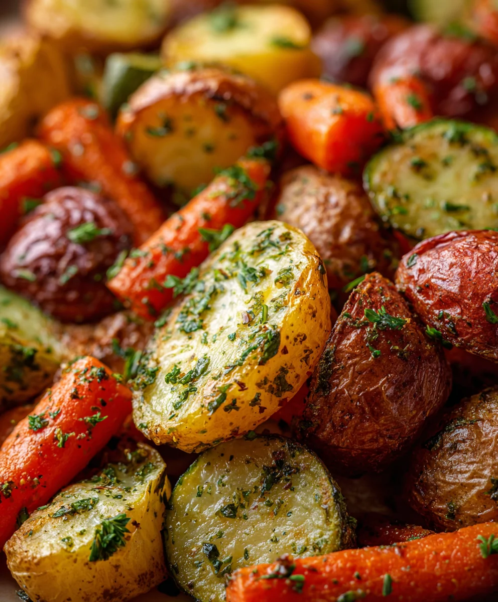 Garlic Herb Roasted Potatoes Carrots Zucchini