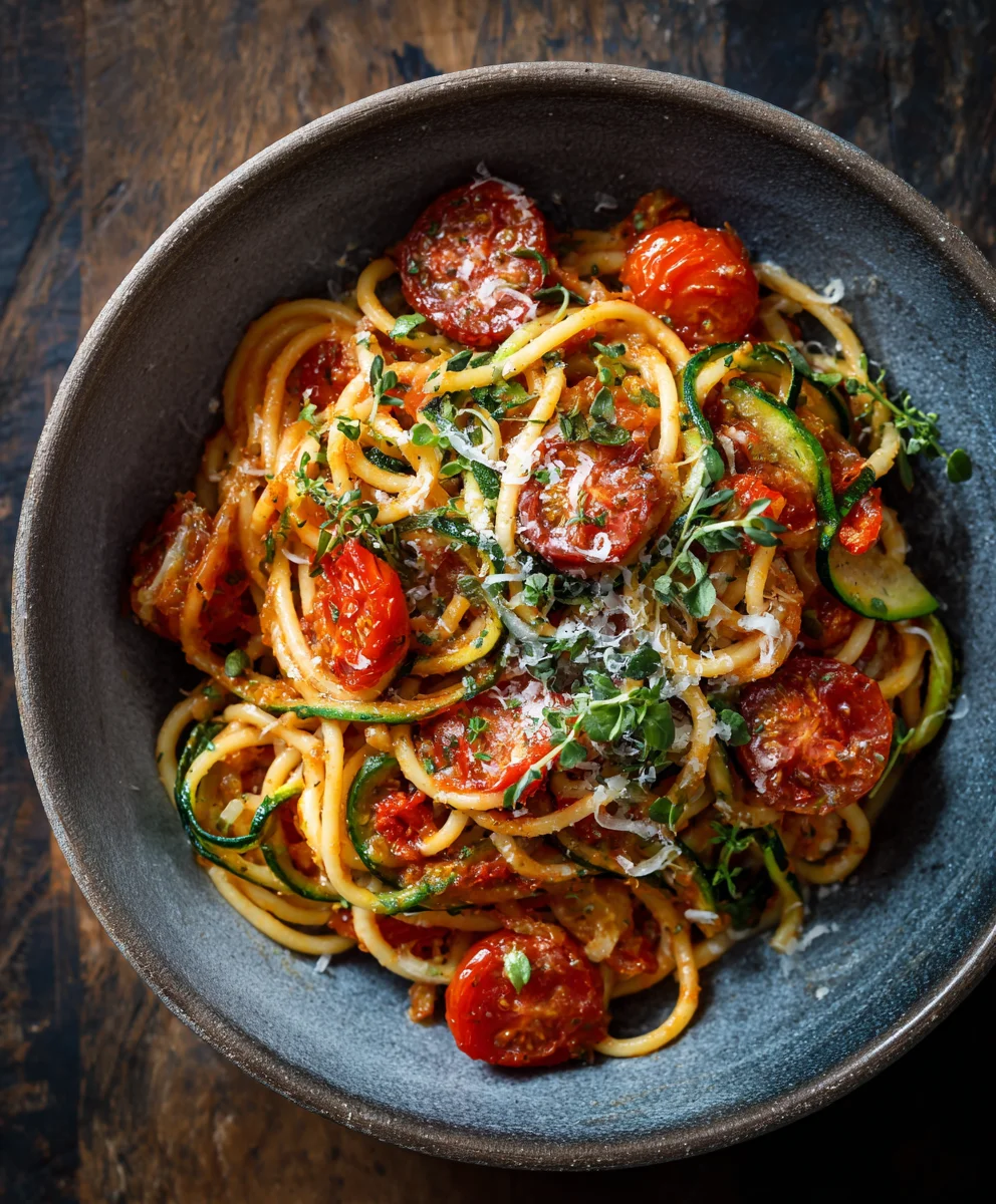 Healthy Tomato Zucchini Pasta Recipe