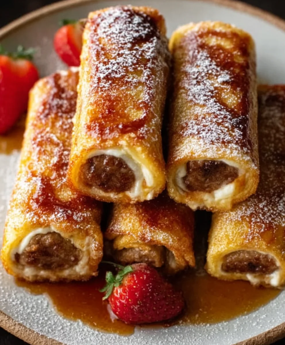 Beef Sausage French Toast Roll-Ups Easy Recipe