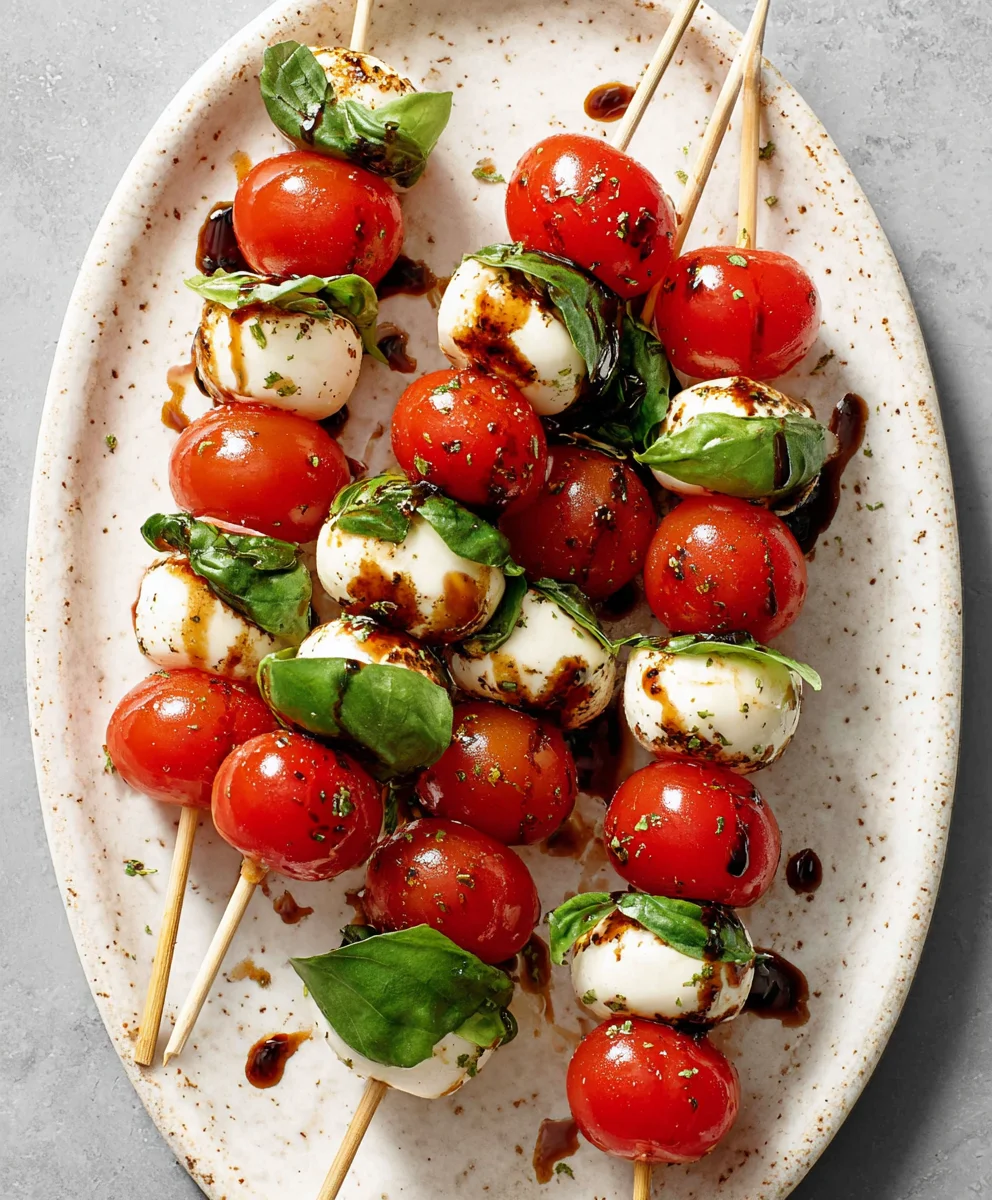 Easy Caprese Skewers- Fresh Italian Appetizer