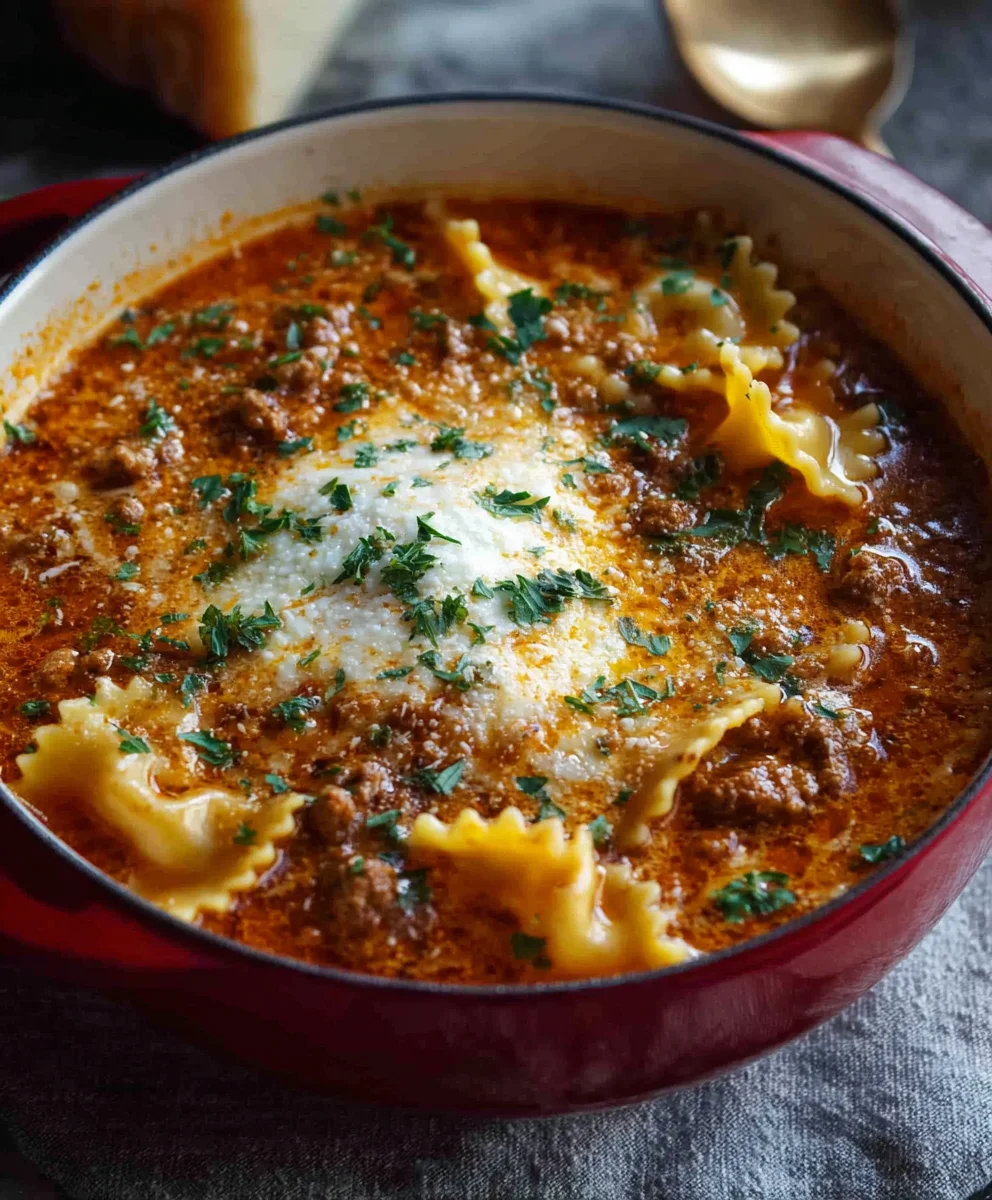 Easy One Pot Lasagna Soup - Delicious Meal