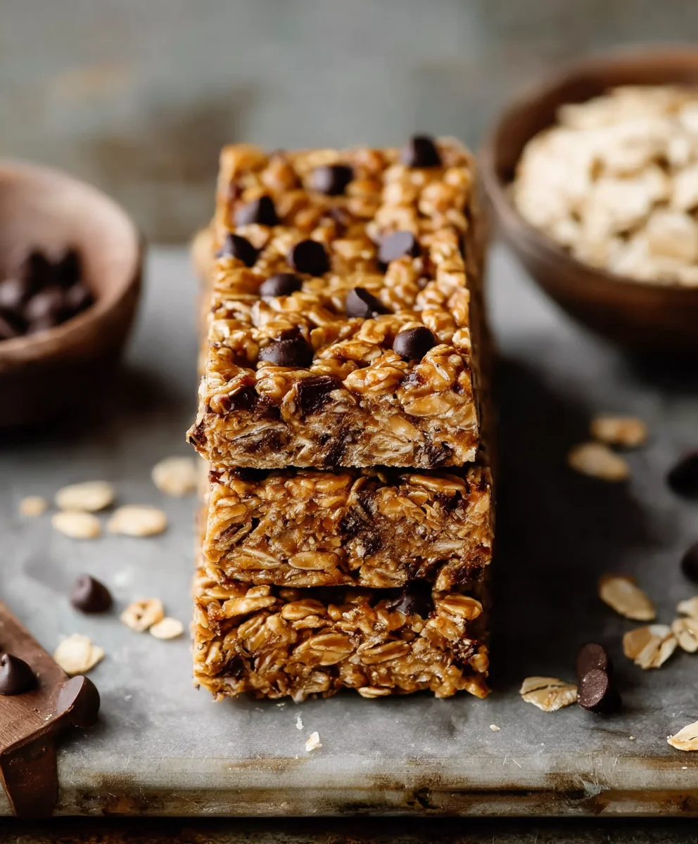 Soft-Baked Peanut Butter Granola Bars-Easy Recipe
