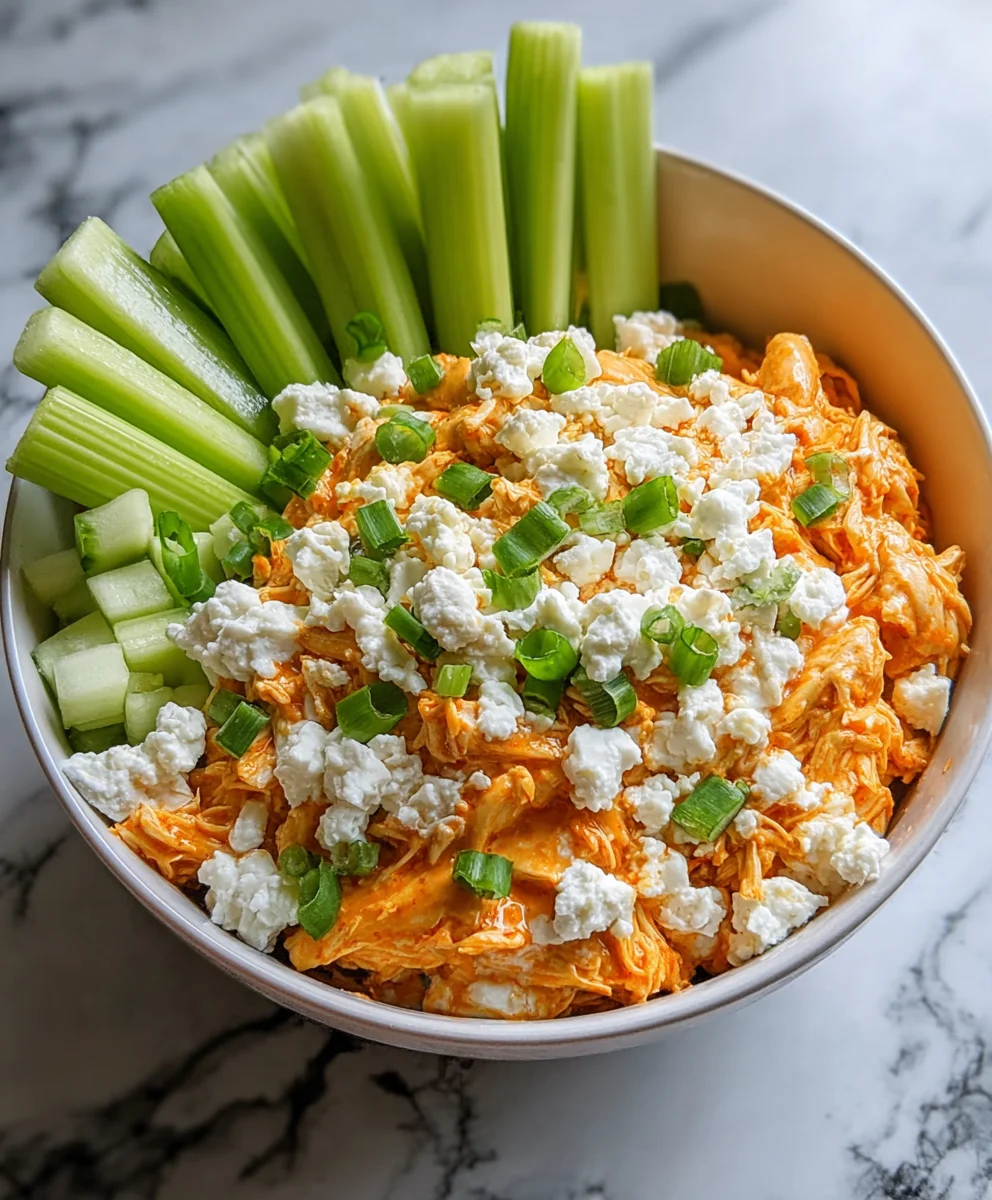 Spicy Buffalo Chicken Cottage Cheese Bowl-Easy Recipe