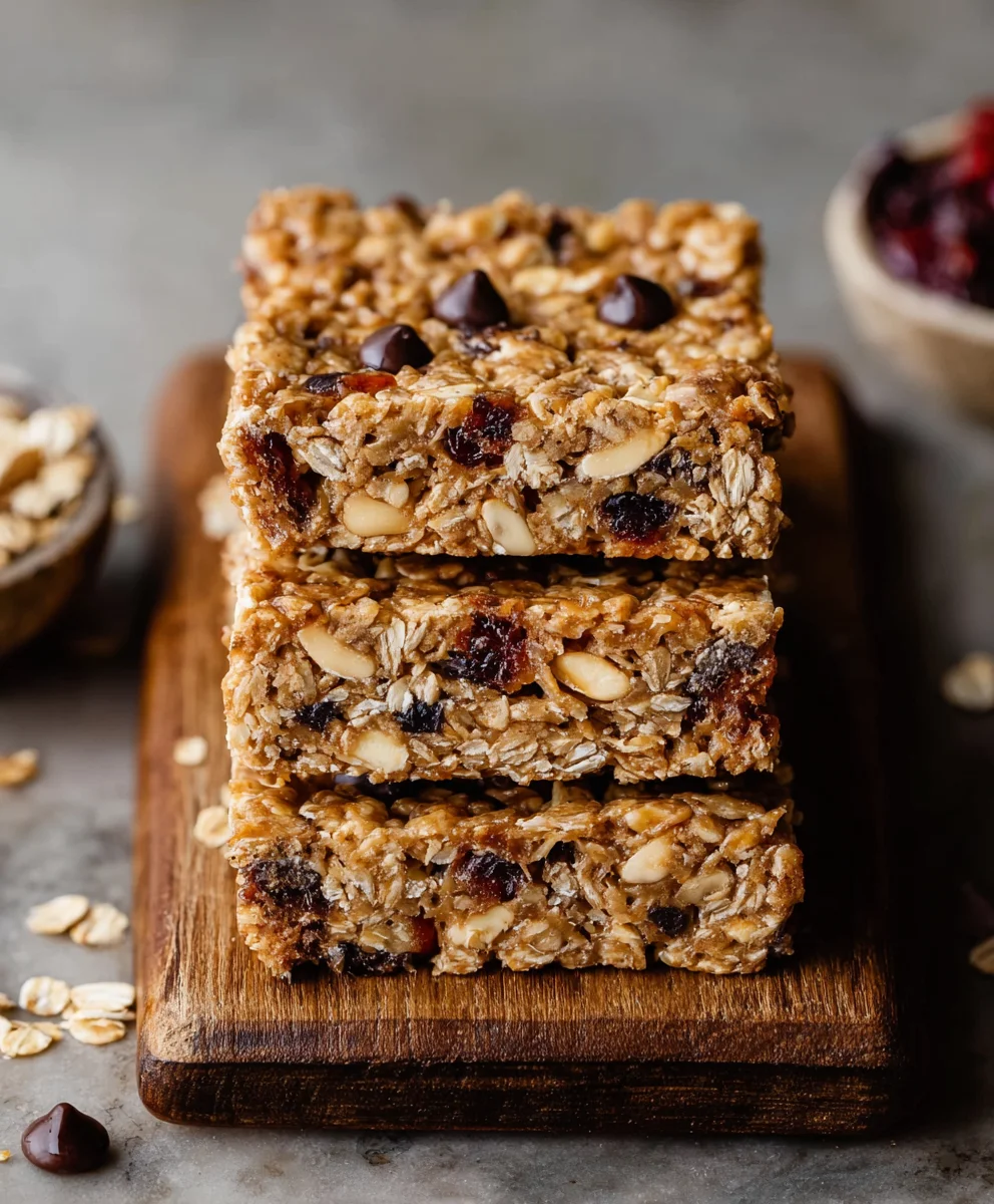 Soft-Baked Peanut Butter Granola Bars-Easy Recipe