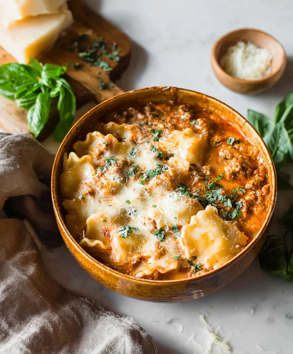Easy Creamy Lasagna Soup-Comfort In A Bowl