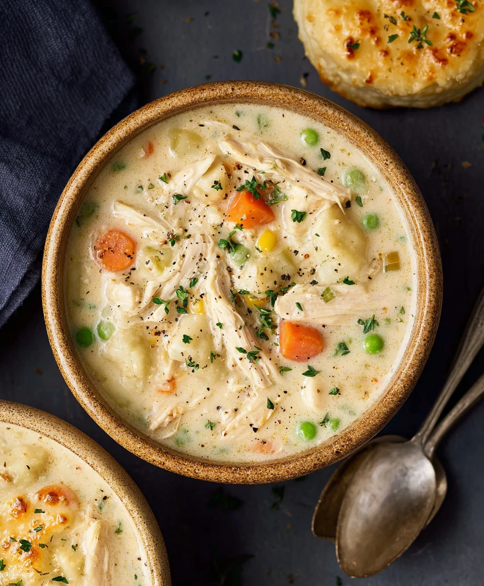 Easy Chicken Pot Pie Soup Recipe- Comfort in a Bowl