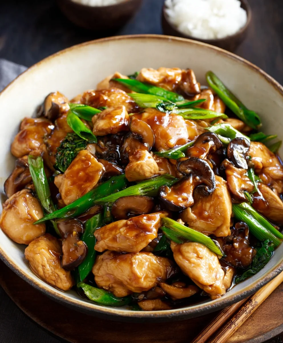 Easy Chinese Chicken Mushroom Stir-Fry - Takeout Style