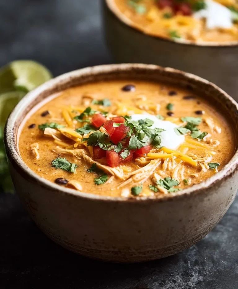 Creamy Chicken Enchilada Soup-Easy & Delicious