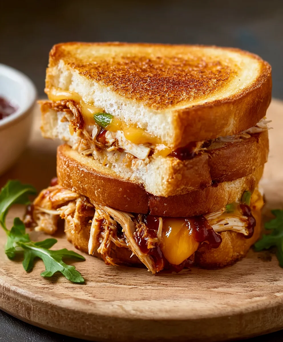 BBQ Chicken Grilled Cheese-Smoky Flavor Melt