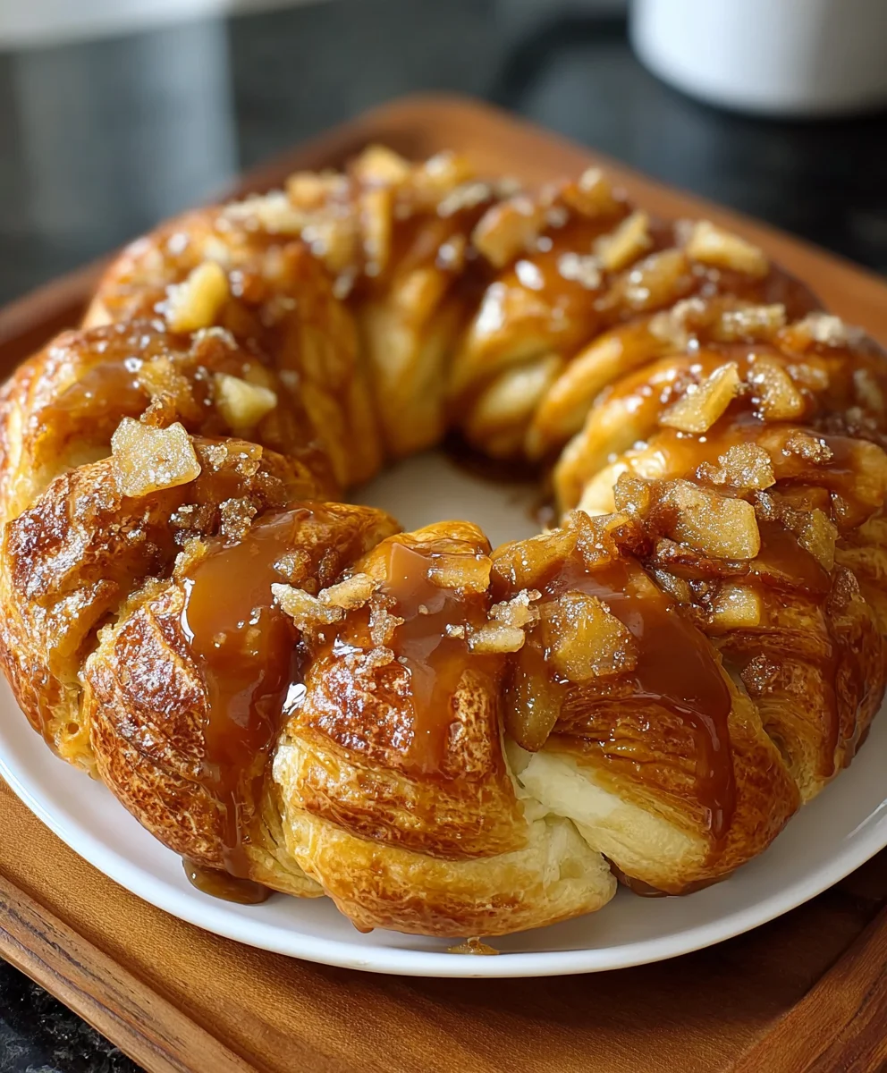 Caramel Apple Cream Cheese Crescent Ring Recipe