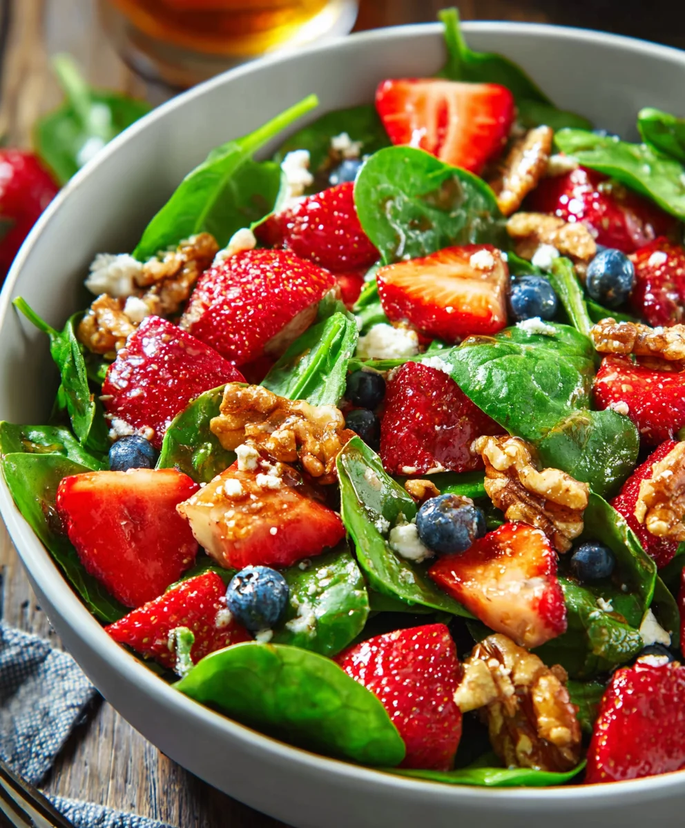 Quick Strawberry Spinach Salad Recipe- Easy Lunch