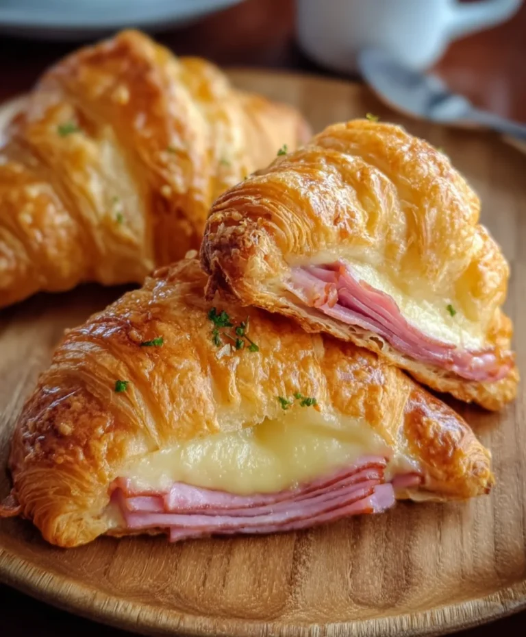Baked Beef Beef Ham Cheese Croissants- Easy Recipe