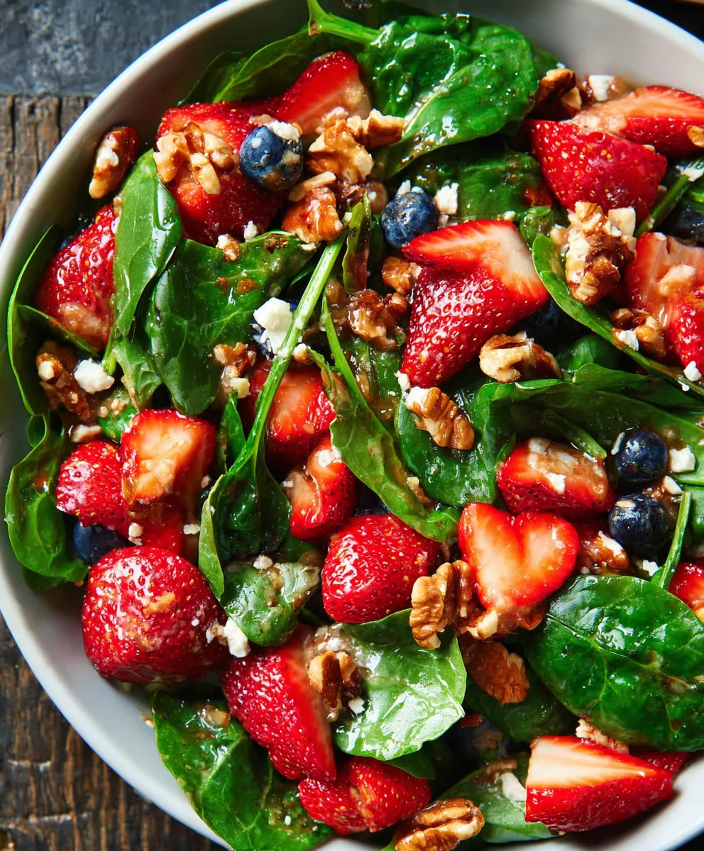 Quick Strawberry Spinach Salad Recipe- Easy Lunch