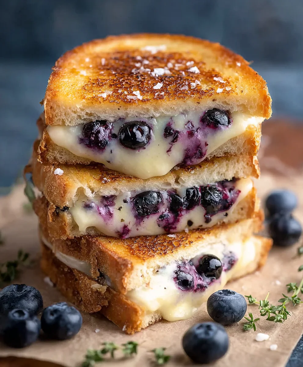 Crispy Blueberry Grilled Cheese - Sweet & Savory Delight