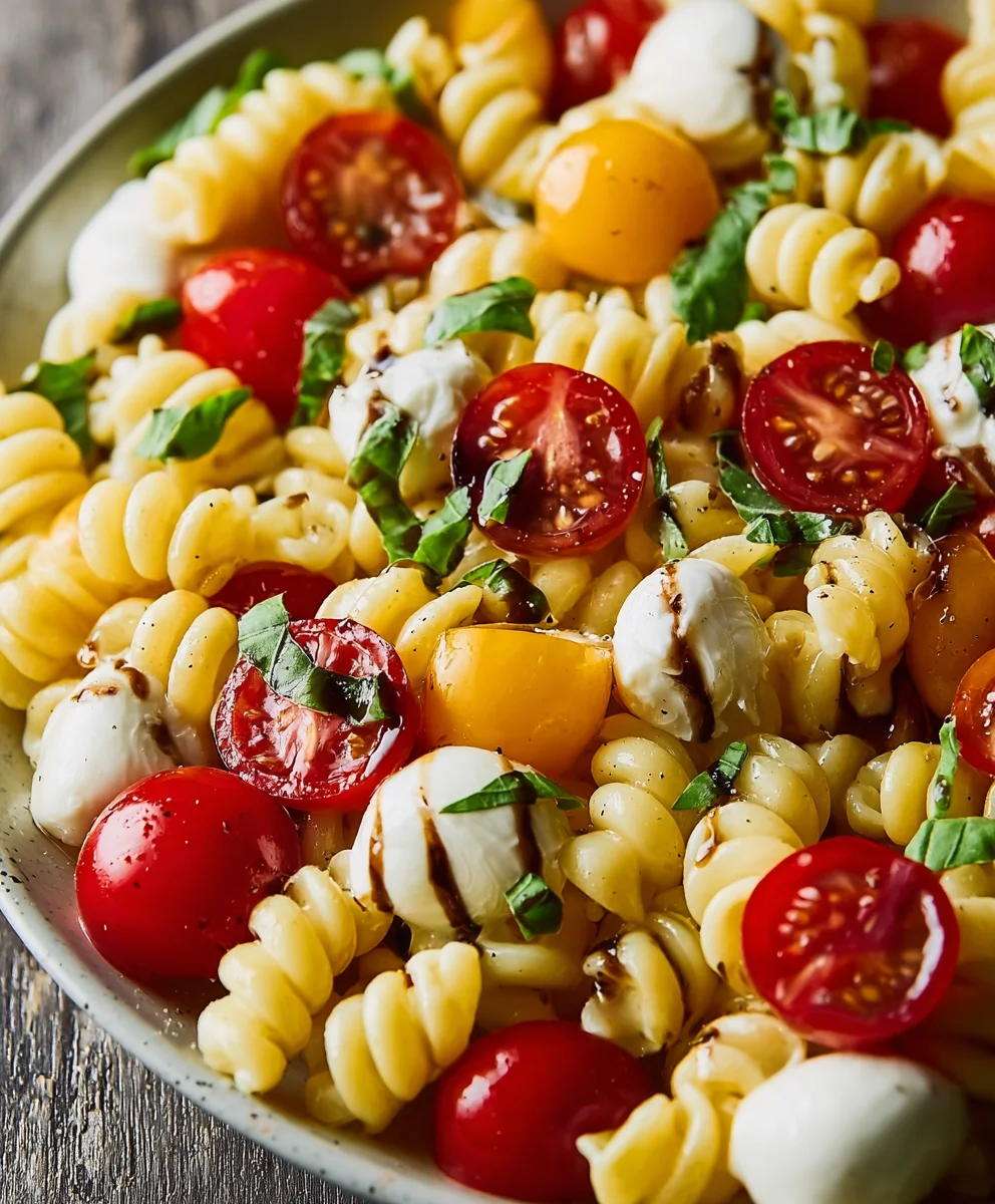 Creamy Caprese Pasta Salad - Easy Summer Meal