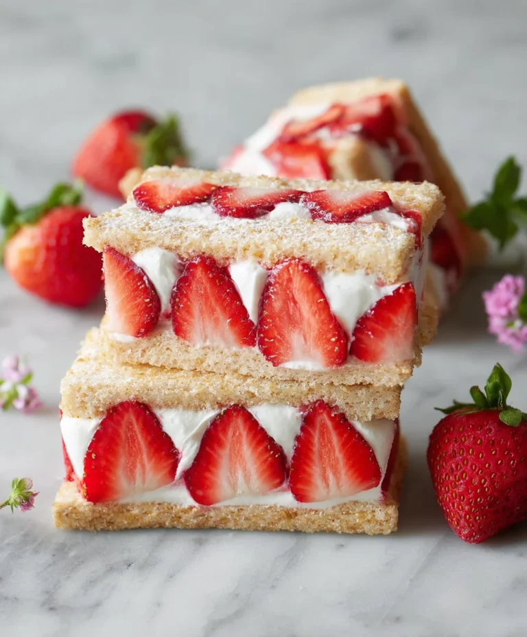 Sweet Strawberry Cream Sandwiches Delight