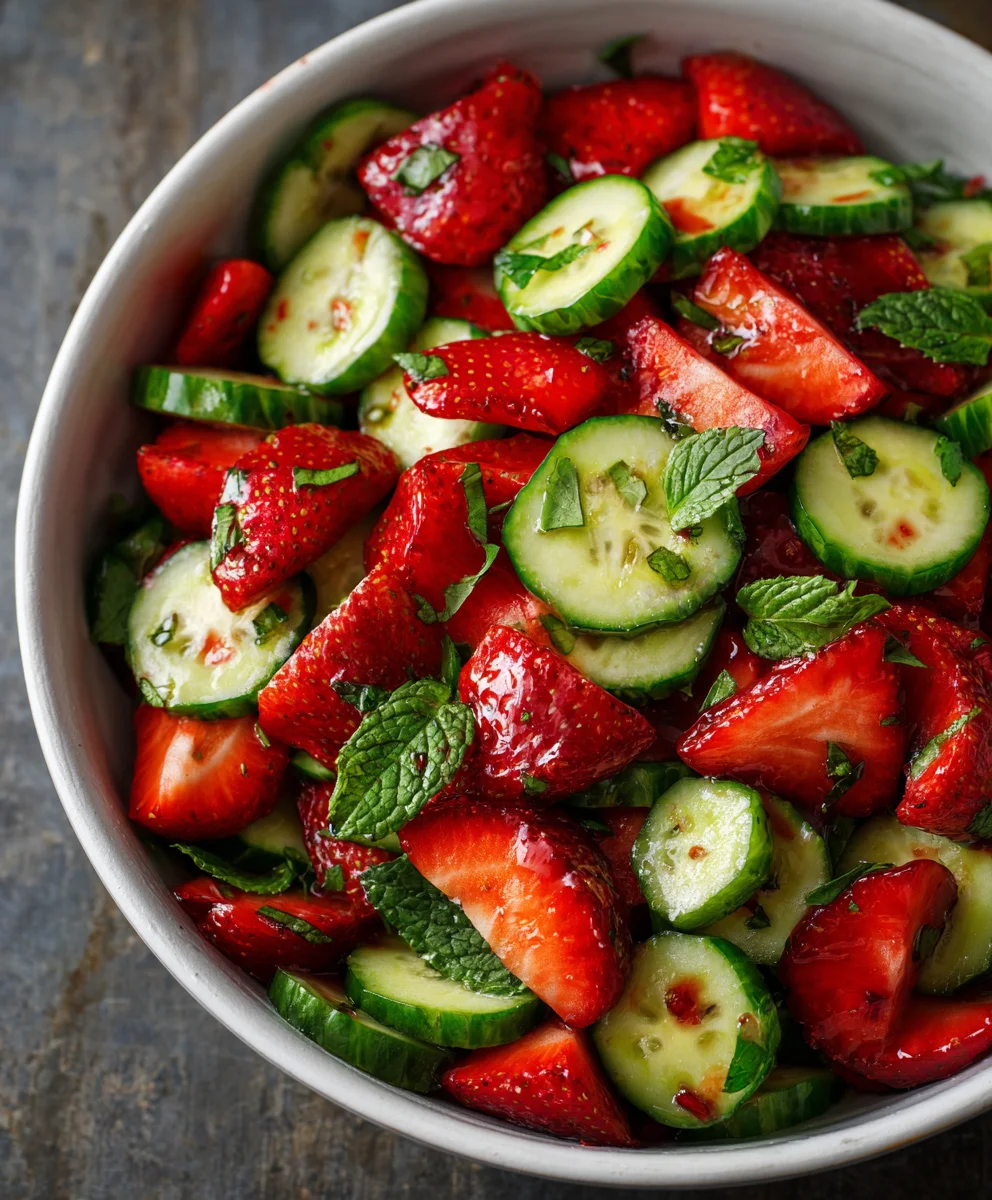 Refreshing Cucumber Strawberry Salad - Easy & Delicious