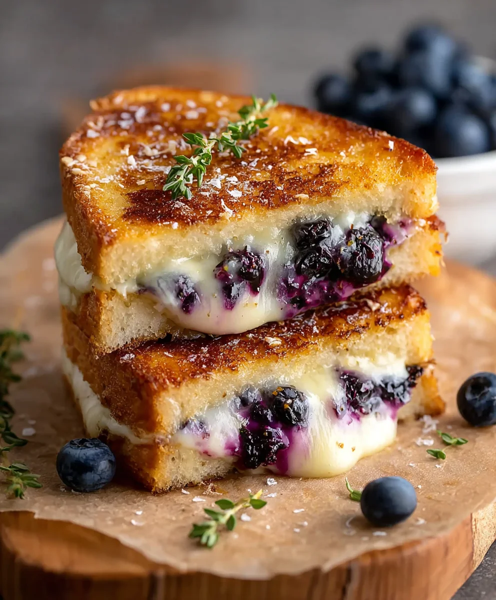 Crispy Blueberry Grilled Cheese - Sweet & Savory Delight