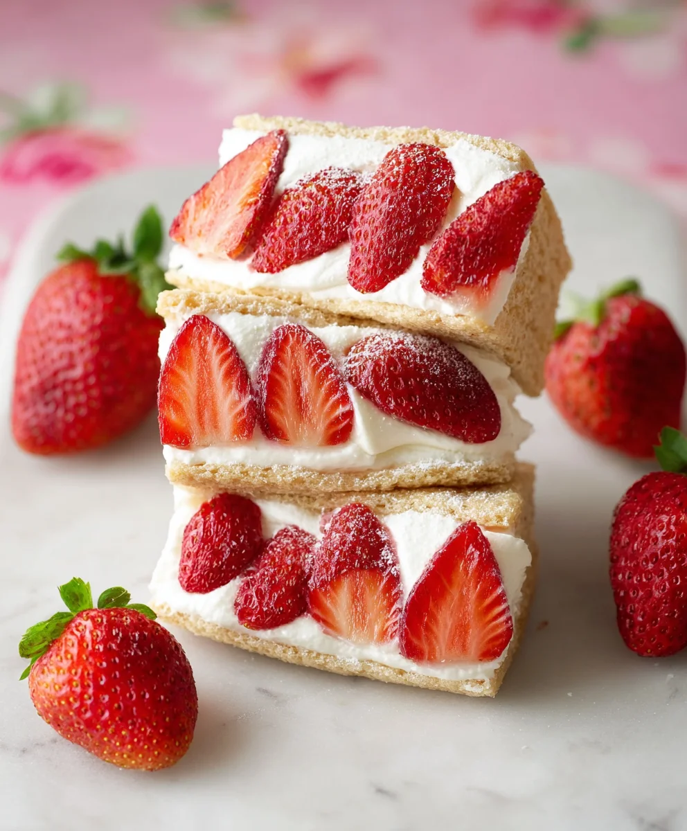 Sweet Strawberry Cream Sandwiches Delight