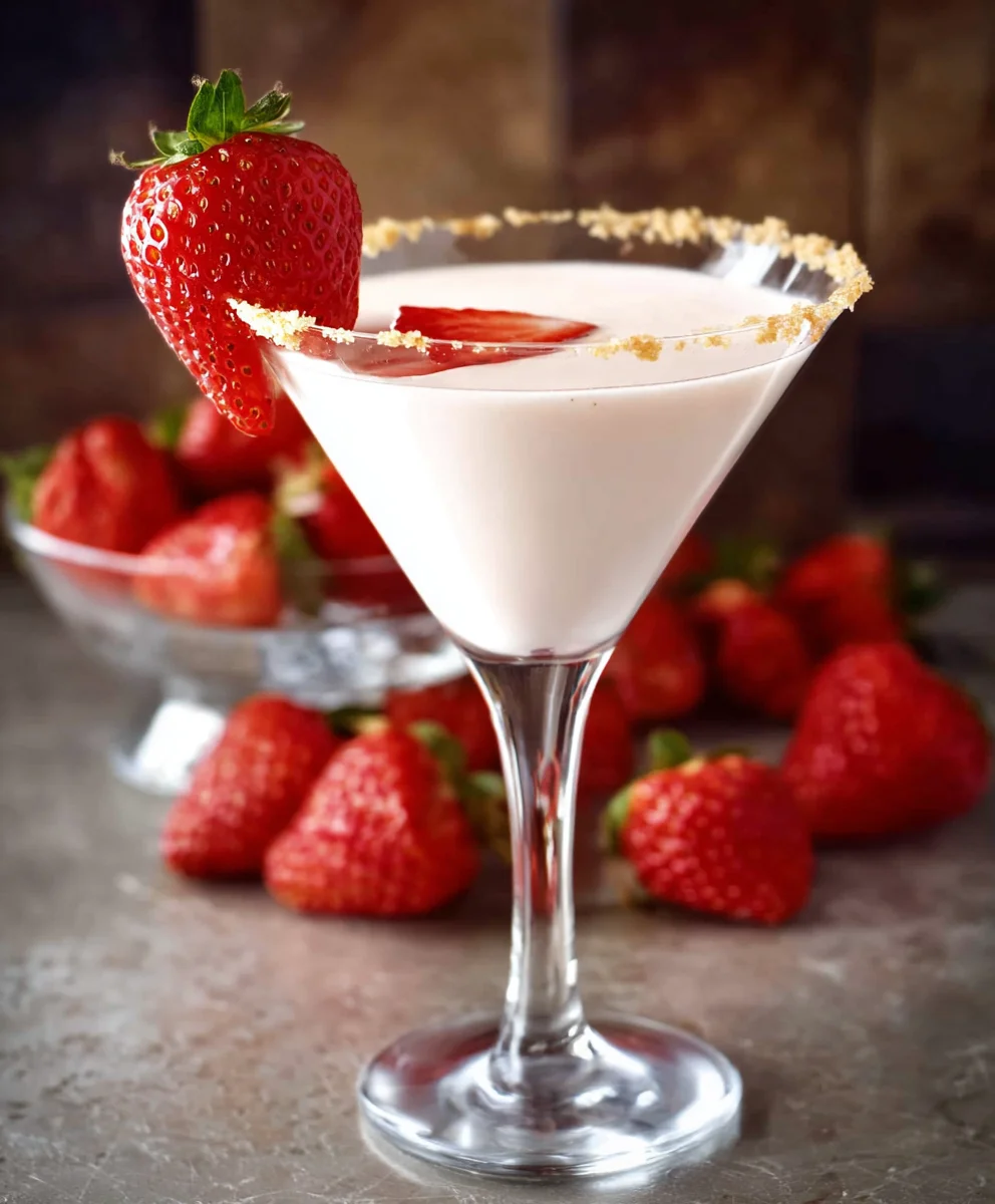Strawberry Shortcake Martini Cocktail- Sweet Treat