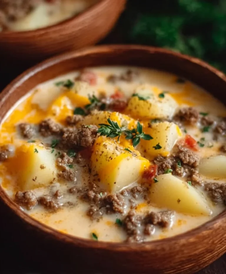 Cheesy Beef Beef Hamburger Potato Soup Recipe