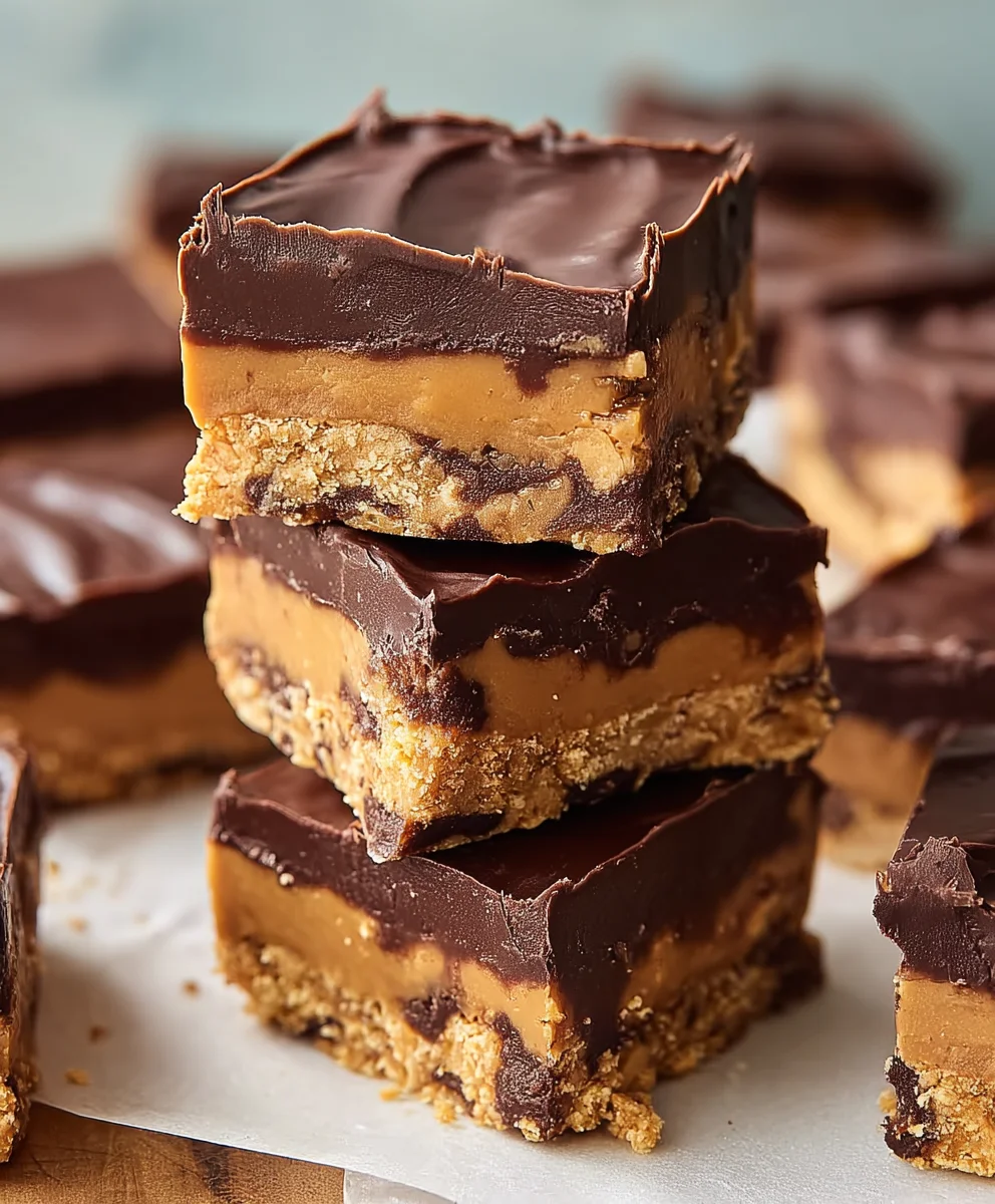 Decadent Chocolate Peanut Butter Bars-Easy No-Bake Treat