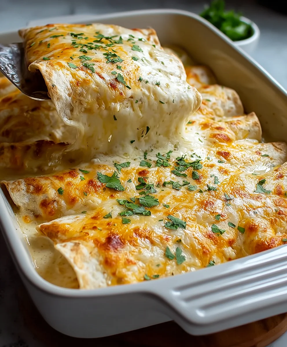 Easy White Chicken Enchiladas - Quick Comfort Food Recipe