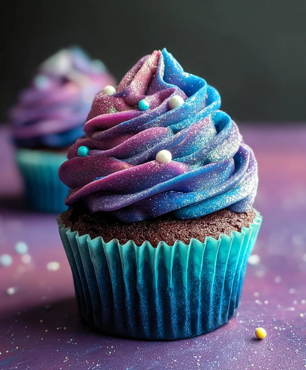 Galaxy Cupcakes Recipe- Stunning Swirls & Cosmic Colors