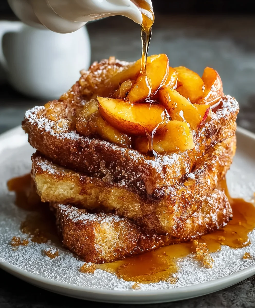 Easy Peach Cobbler French Toast Breakfast Treat