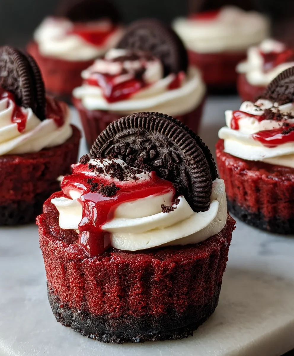 Mini Red Velvet Oreo Cheesecakes-Decadent Treats