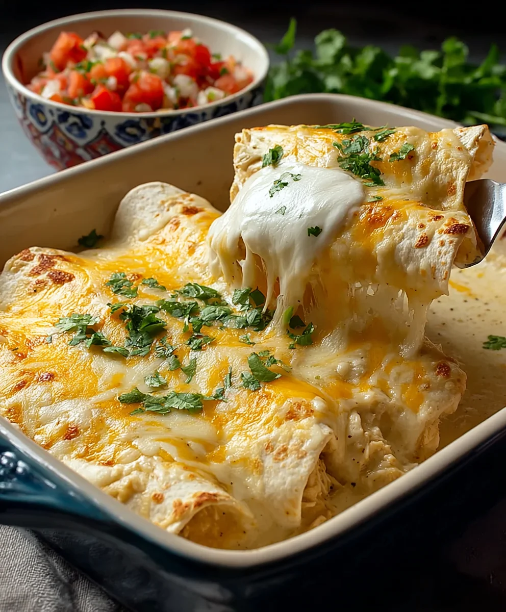 Easy White Chicken Enchiladas - Quick Comfort Food Recipe